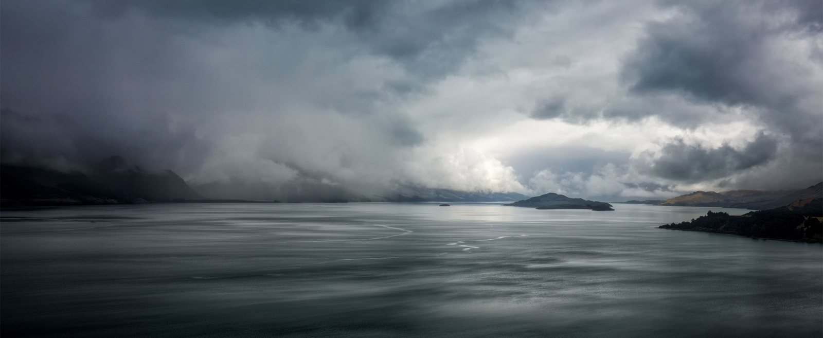 Storm clouds over the water